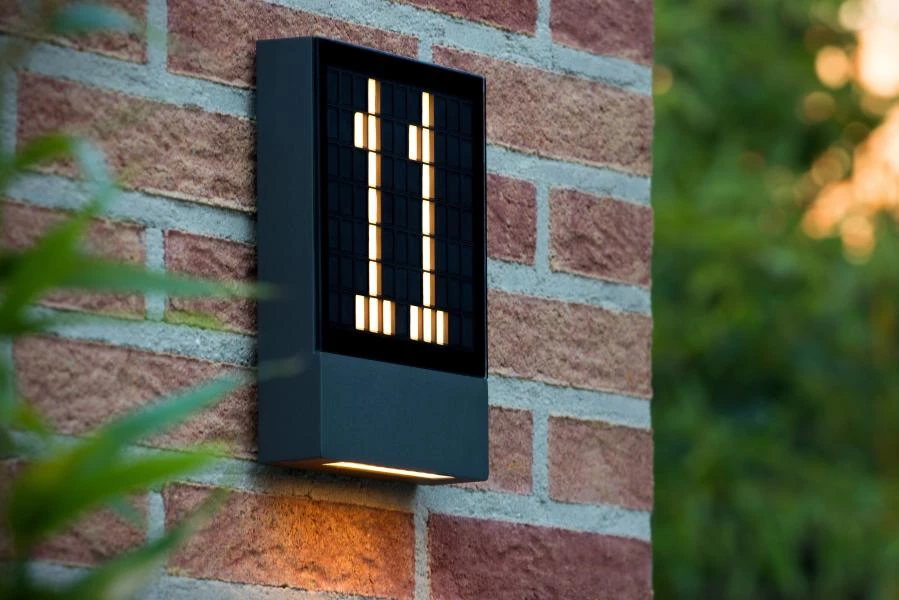 Lucide DIGIT - Wandlamp Buiten - LED - 1x3W 2700K - IP54 - Antraciet - sfeer 1